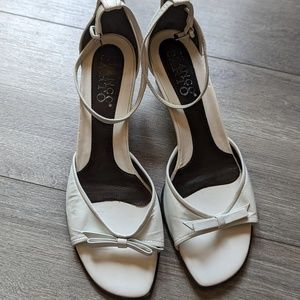 Vintage White Strappy Heels | Franco Sarto Shoes Size 9